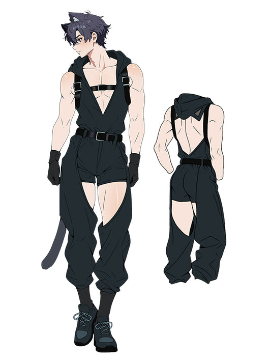 Cool Black Wolf Kigurumi Bodysuit