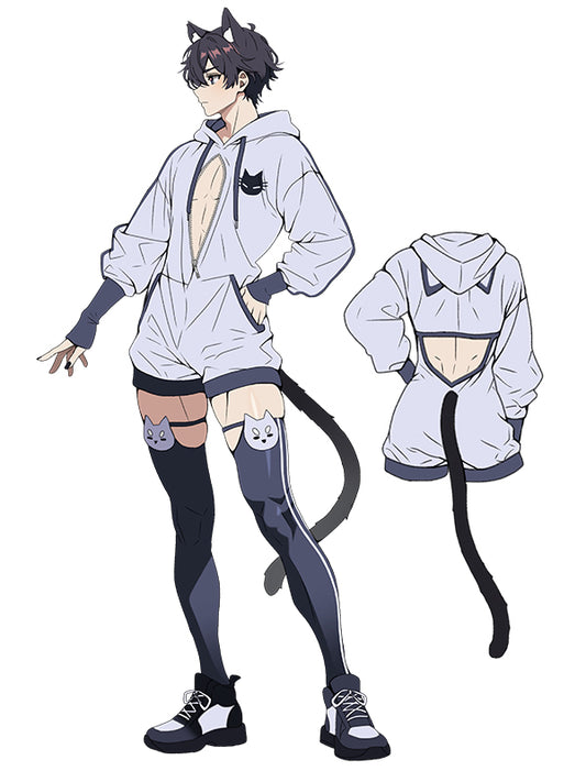 Cute Cat Hoodie Jumpsuit